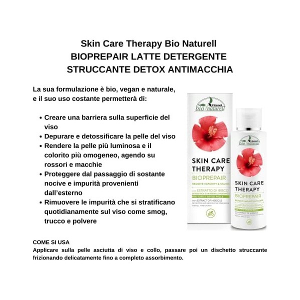 Vitamol Bio Naturell Bioprepair Remove Impurety & Stains - Lait Nettoyant Démaquillant Anti-Taches Détox 100 ml.