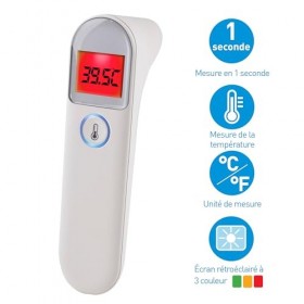 Grundig Thermomètre Infrarouge - Thermomètre Fièvre Digital - Laser Sans Contact - Pour Humains, Animaux et Objets - Pyromètr