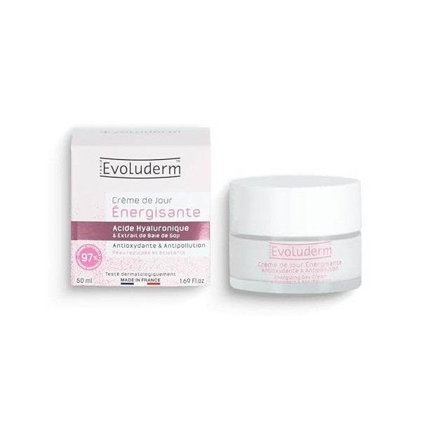 EVOLUDERM - Routine Duo Jour/Nuit Visage - Baume de Nuit Défatigant Antioxydant & Repulpant - Crème de Jour Énergisante Antio