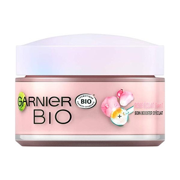 Garnier Bio Rose 3 en 1 Soin Booster dÉclat - 50 Millilitres Crème Jour et Nuit
