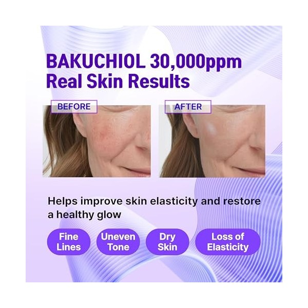 Concentré de bakuchiol coréen, mélange de sérum, 30 000 ppm, alternative au rétinol haute performance, réduction des rides, r