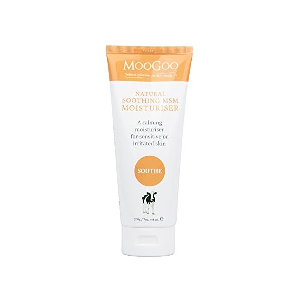 MooGoo Hydratant apaisant MSM – Hydratant apaisant pour le visage et le corps pour peaux sensibles, rouges ou coups de soleil