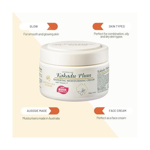 Kakadu Plum Crème hydratante australienne pour peaux grasses et mixtes 250 g