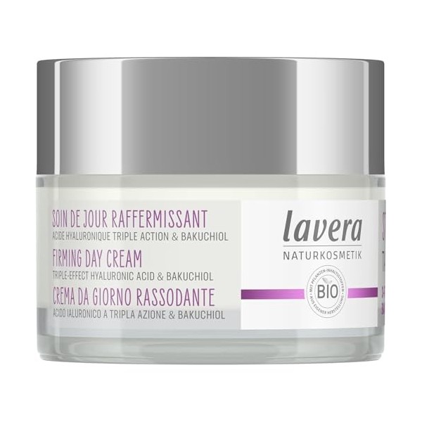 lavera Crème de jour raffermissante – Anti-rides, acide hyaluronique et bakuchiol – Réduit les rides, hydrate, liftant nature...