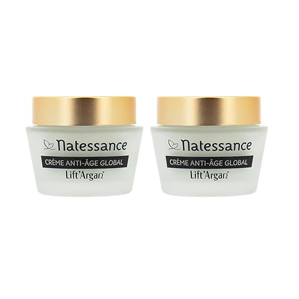 Natessance | Crème Anti-Âge Global – Lift’Argan | Lutte contre le vieillissement cutané : rides, fermeté, éclat | Peaux norma...