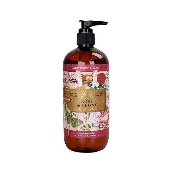 The English Soap Company, Rose & Peony Nettoyant pour les mains et le corps 500 ml Crème Jour et Nuit