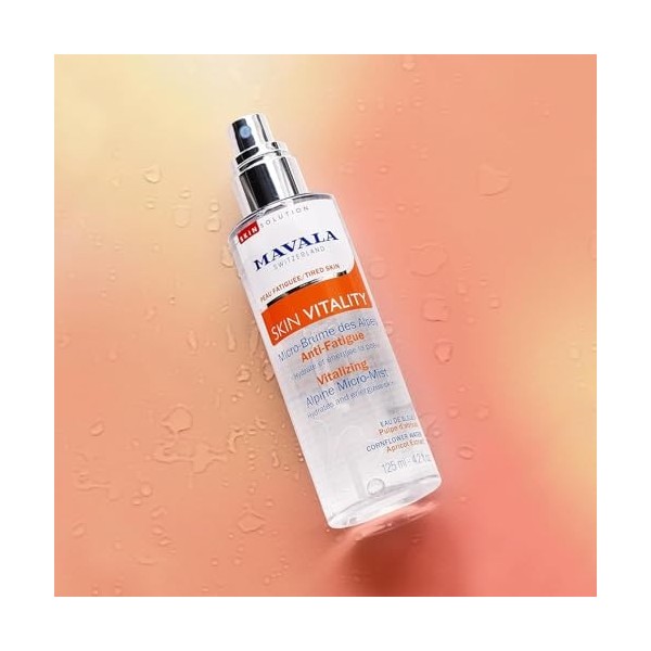 Mavala - Micro-Brume des Alpes Anti-Fatigue Skin Vitality - Effet Bonne Mine Immédiat, Hydratante, Énergisante, Décongestionn
