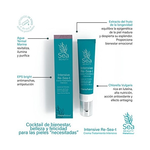 Prisma Natural Intensive RE-SEA-T Crème pour le visage pour homme et femme Convient aux peaux grasses, sensibles, sèches, ant
