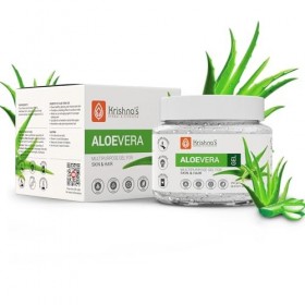 Krishnas Aloe Vera Gel - 250 g Pure White Non-Sticky Transparent 3 in 1 Aloe Fresh Soothing gel for Skin, Body & Hair, Vitam