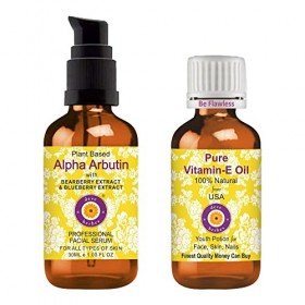 Deve Herbes Sérum pour le visage Alpha Arbutin à base de plantes avec extrait de busserole et de myrtille pour les soins pers
