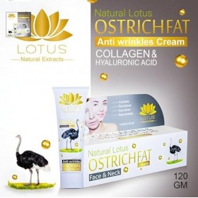 Lotus Shop® Graisse dautruche crème anti-rides [120 g] - Hydratation intense et régénération - Raffermit le visage et le cou