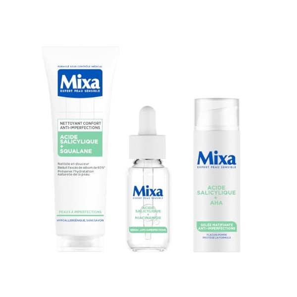 Lot Mixa - Sérum Concentré Anti-Taches - Pour les Teints Ternes + Mixa - Sérum Concentré Réhydratant - Pour Peaux Déshydratée...