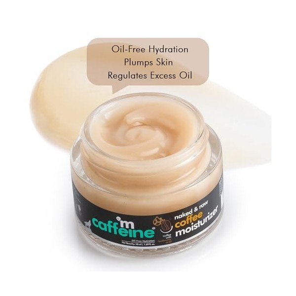 mCaffeine Naked and Raw Coffee Moisturizer - 48-Hour Face Cream Controls Excess Oil - Gel-Based Lotion Instant Moisture - Hya...