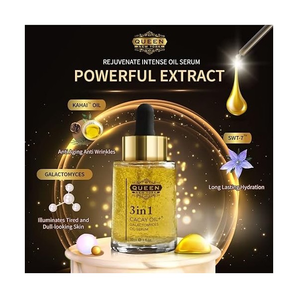 QUEEN 3in1 CACAY OIL++ Galactomyces Time Rejuvenate Intense Oil Serum 30ml/1fl.oz