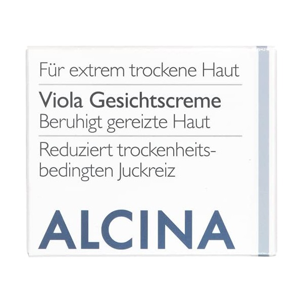 ALCINA Viola Crème pour le visage - 1 x 50 ml - Peau sèche - Réduit les démangeaisons liées à la sécheresse - Préserve les pe...