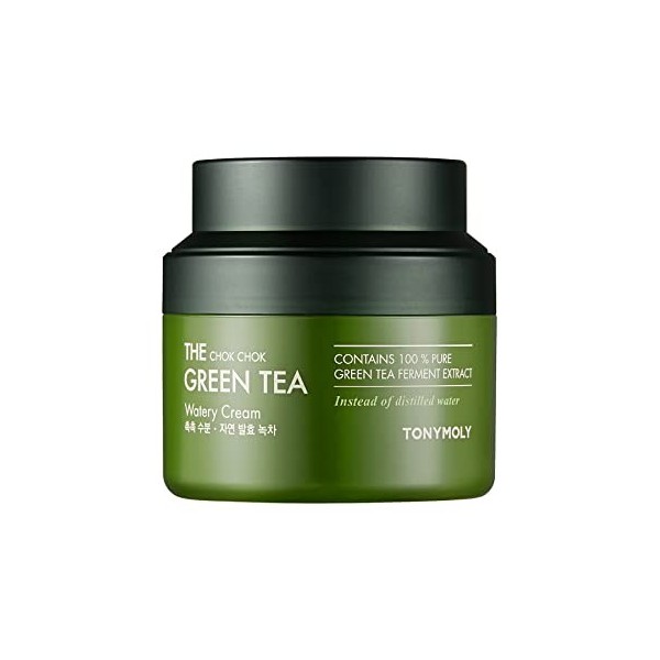TONYMOLY The Chok Chok Green Tea Watery Cream - Hypoallergenic, Hydrating & Lightweight Facial Cream with Green Tea, K-Beauty