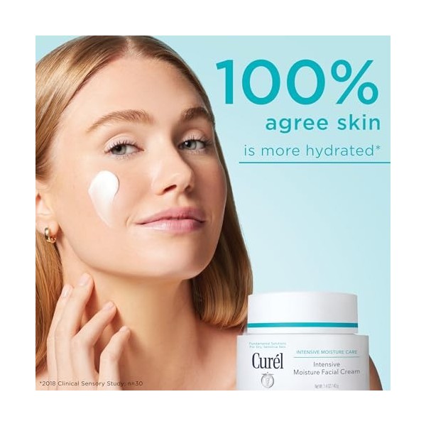 Curél Intensive Moisture Face Moisturizer Lotion Crème hydratante visage pour peaux sèches et sensibles Anti-âge Sans parfum 