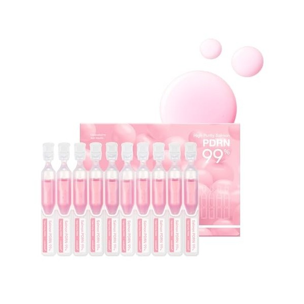 Medicube Salmon DNA PDRN Pink One-Day Serum – Ampoule intensive 99% PDRN avec Collagène, Glutathion & Acide Hyaluronique – Éc