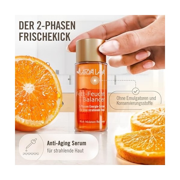 ARYA LAYA serum visage équilibrant lipides-hydratation classique 50ml I Serum 2 phases, tous types de peaux, spéc. sèches, no