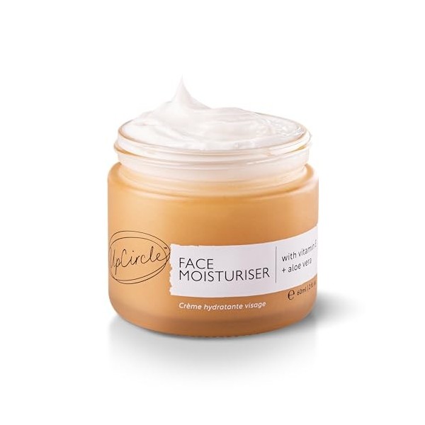 UPCIRCLE Hydratant visage à la poudre dargan, crème nourrissante jour nuit naturelle, végétalienne + sans cruauté envers les ...