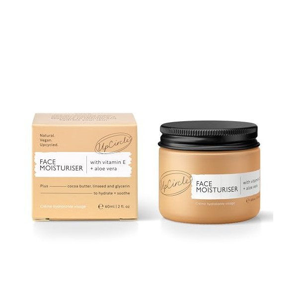 UPCIRCLE Hydratant visage à la poudre dargan, crème nourrissante jour nuit naturelle, végétalienne + sans cruauté envers les ...