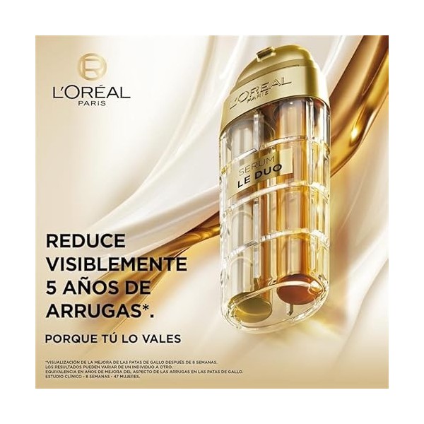 LOréal Paris Age Perfect Le Duo Sérum Anti Rides Rajeunissant et Hydratant pour Tous Types de Peptides de Collagène avec Vit