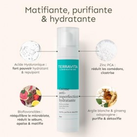 Crème Hydratante Anti-Imperfections | Note Yuka 100/100 | Matifie, Purifie et Rééquilibre | Bioflavonoïdes - Argile Blanche -