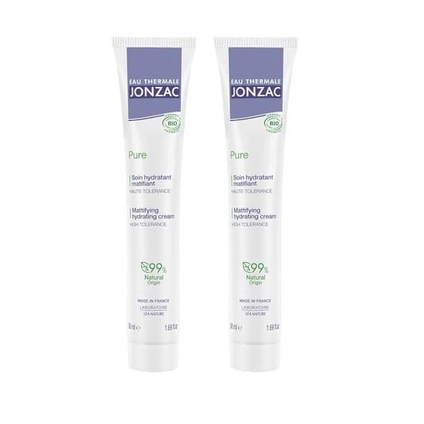 Eau Thermale Jonzac - Soin hydratant matifiant - Pure - Peaux mixtes à grasses, même sensibles - Certifié Bio Cosmos Organic ...