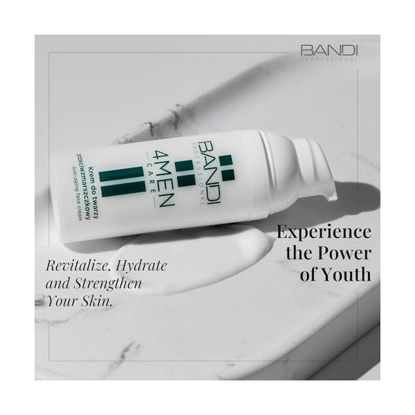 Bandi - Crème Visage Homme Hydratante Anti-âge Soin Visage Homme Mature Réduit Rides Régénère et Apaise la Peau Stimule le Te...