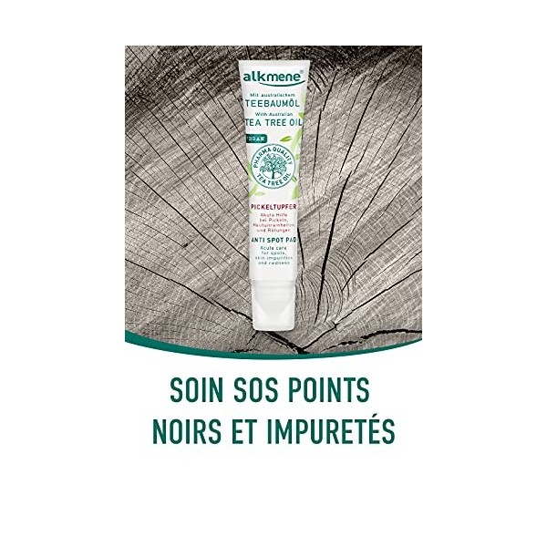 alkmene SOS Anti bouton visage à lhuile darbre à thé - Soin bouton visage, impuretés, rougeurs - Stick bouton visage végan 