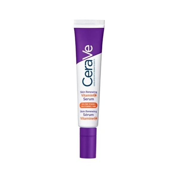 CeraVe - Sérum Vitamine C Visage Skin Renewing - Sérum Anti-Taches - Peau Plus Eclatante Après 8 Semaines* - Vitamine C Pure 