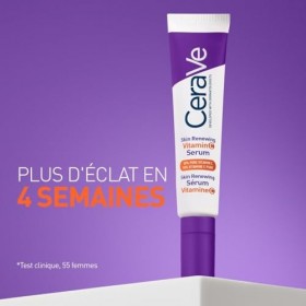 CeraVe - Sérum Vitamine C Visage Skin Renewing - Sérum Anti-Taches - Peau Plus Eclatante Après 8 Semaines* - Vitamine C Pure 