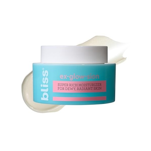 Bliss Ex-glow-sion Crème hydratante super riche pour le visage pour une peau radieuse et radieuse au beurre de karité avancé