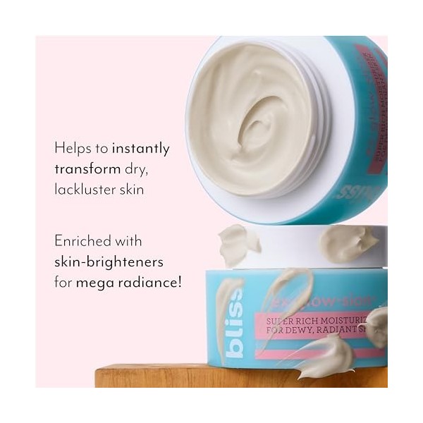 Bliss Ex-glow-sion Crème hydratante super riche pour le visage pour une peau radieuse et radieuse au beurre de karité avancé