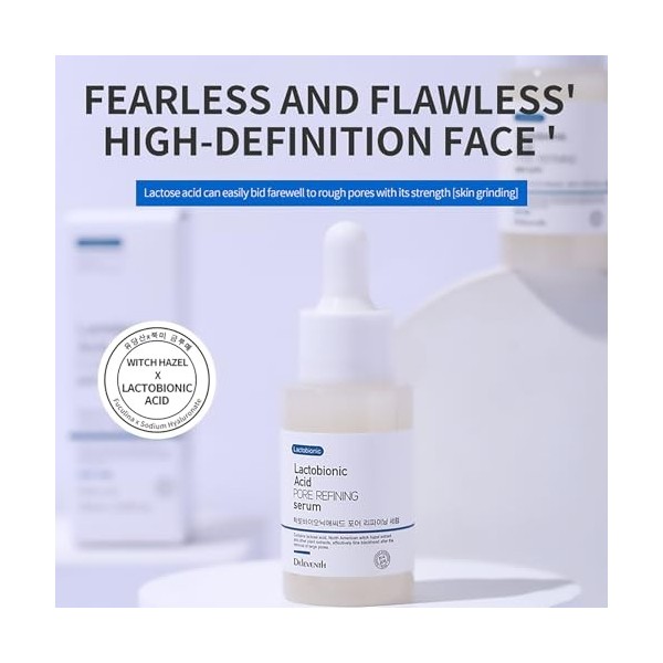 DEleventh Korean Brand Lactobionic Acid β-Glucan Face Serum 37ml / Anti-Oxidant, Shrink Pores, Adjust Water and Oil Balance, 