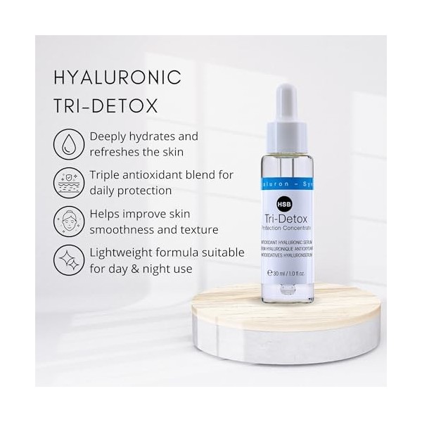 Tri-Daytox Sérum hyaluronique antioxydant 30 ml . être belle Cosmetics . Collagène Booster . Sérum pour le visage . anti-ride