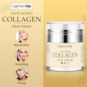 OMIC Lighten-Up Collagen Cream for Face - 1 fl oz / 30 ml - Antiaging, Fine Lines and Neck, Moisturizing and Hydrating Creams