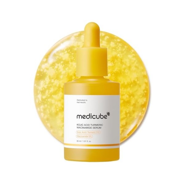 medicube Kojic Acid Turmeric Clarifying & Balancing Capsule Serum for Troubled Skin | Soothing & Brightening Facial Serum | N