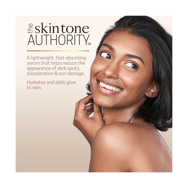 Ambi Even & Clear Sérum à la vitamine C infusé et brillant pour tous les types de peau pour une peau propre, une peau claire,