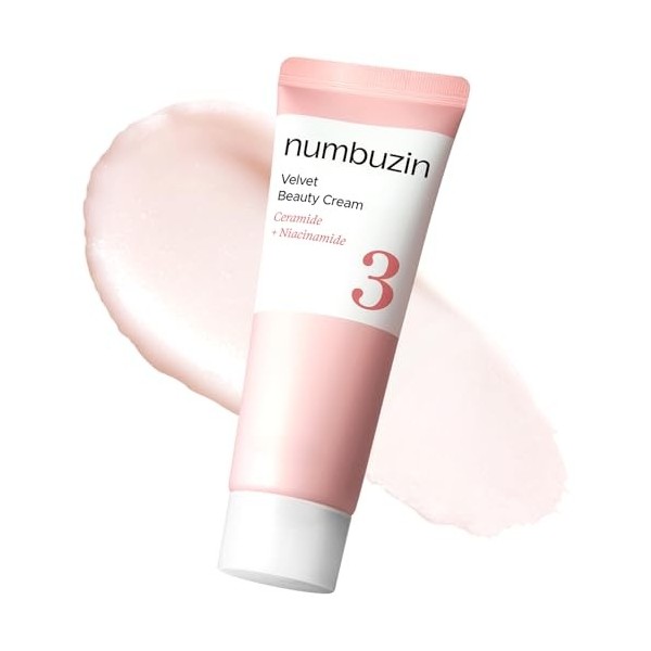 numbuzin No.3 Velvet Beauty Cream, 2,02 oz / 60 ml | Booster de maquillage impeccable, uniformiser la texture de la peau, fin