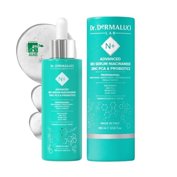 Serum Visage Niacinamide 100ML BIO | Purifiant, Illuminant, Hydratant | Avec Zinc PCA, Prebiotiques & Aloe Vera | Peau Grasse