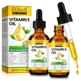 Huile de vitamine E 75000 UI - Huile pure de vitamine E bio pour la peau, le visage et le corps - Soin raffermissant contre l
