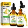 Huile de vitamine E 75000 UI - Huile pure de vitamine E bio pour la peau, le visage et le corps - Soin raffermissant contre l