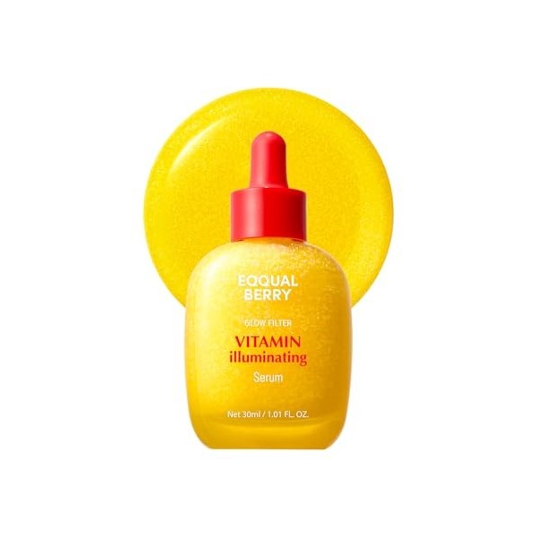 EQQUALBERRY Vitamin Illuminating Serum 30ml – Sérum Visage Éclat avec Vitamine C d’Acerola, Niacinamide et Arbutine – Hydrata