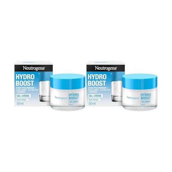 Neutrogena – Gel-Crème Hydro Boost Pot de 50 ml – Crème Hydratante pour les Peaux Sensibles à lAcide Hyaluronique et Tréha Cr...