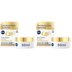 NIVEA Q10 Soin de Jour Extra Nourrisant FPS15 1x50 ml , crème anti rides enrichie en Q10 pur & Huile dArgan, crème anti-âge C...