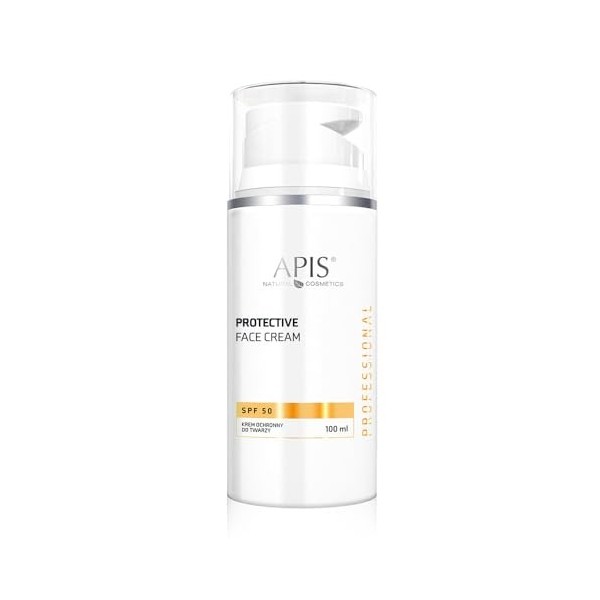 Apis Crème de protection SPF 50 SPF 50 – 100 ml – Avec huiles naturelles et acide hyaluronique – Haute protection solaire U