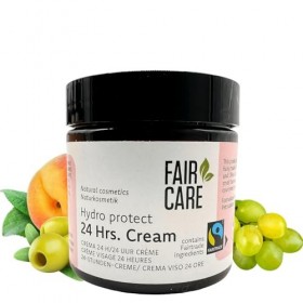 FAIR CARE Fairtrade Crème pour le visage 24h à labricot, à lolive et au raisin – Hydratante et nourrissante – Crème adaptée