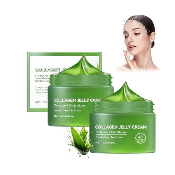 Crème en gelée au collagène, crème en gelée au collagène et niacinamide, crème en gel nourrissante infusée de collagène, crèm...