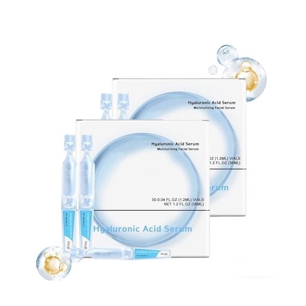 Hydratant lacide hyaluronique en flacons unidoses Formule concentrée hydrosoluble de faible poids moléculaire pour une appli ...